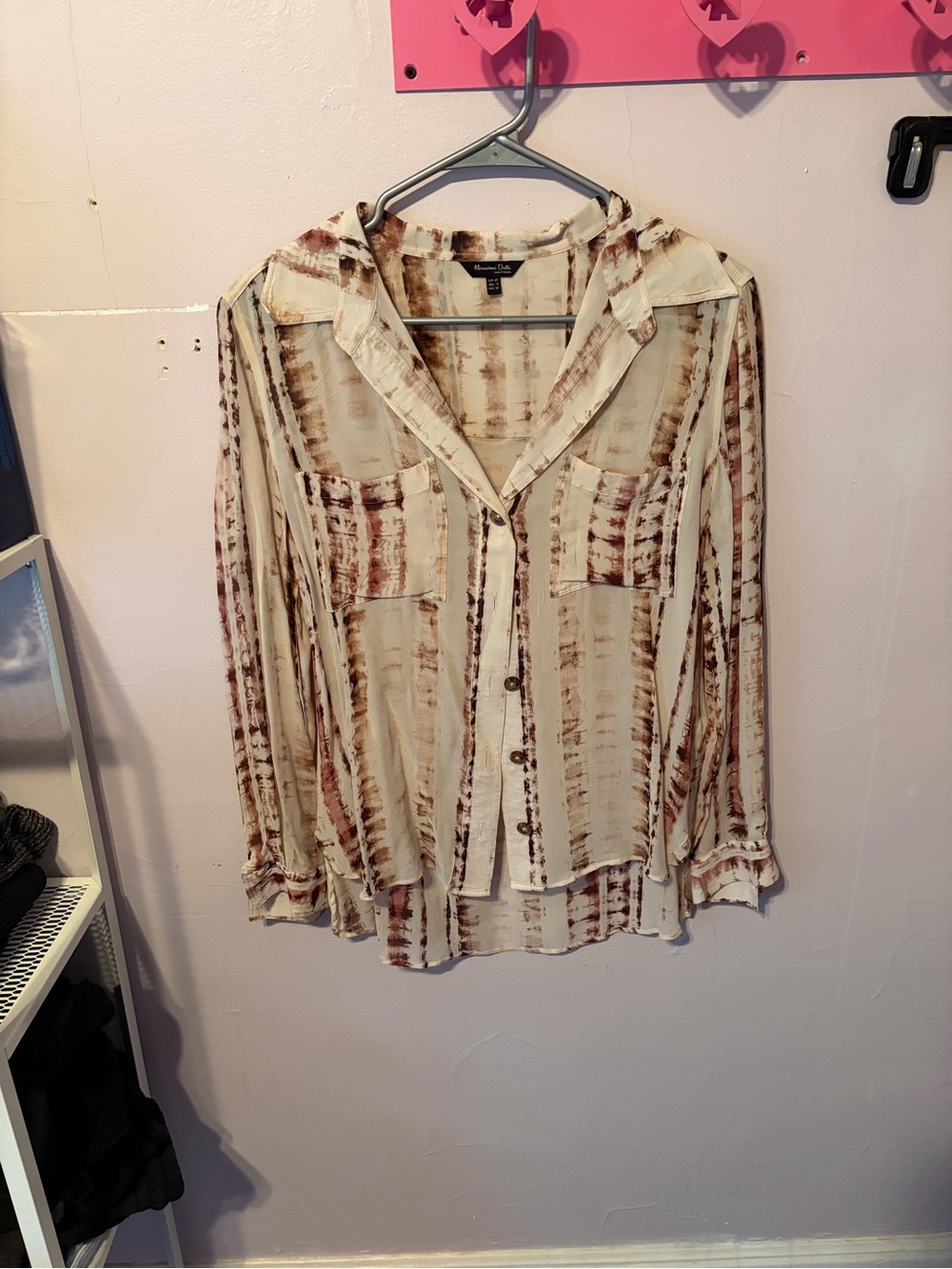 MASSIMO DUTTI Sheer Viscose material-like Shirt